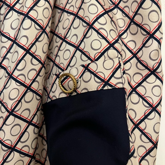 Juicy Couture Silk Top
Size: 10
Color Navy, white, and red with gold buttons - Picture 4 of 9